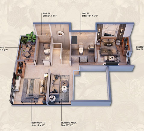 3+1 BHK First Floor
