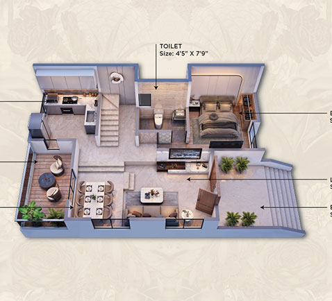 3+1 BHK Ground Floor