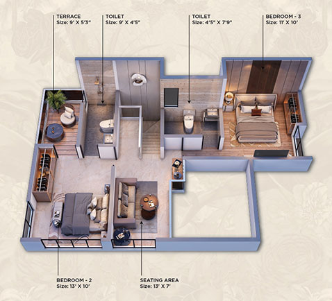 3 BHK First Floor